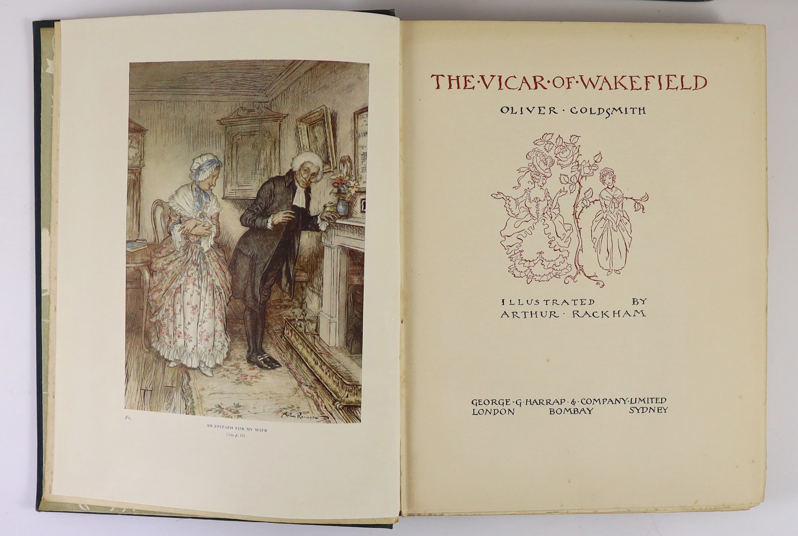 Swinburne, Algernon Charles. The Springtide of Life. Poems of Childhood.....illustrated by Arthur Rackham. First Trade Edition. pictorial decorated title and 8 coloured plates, text illus.; gilt pictorial cloth, pictoria